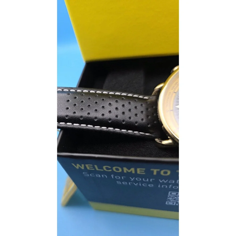 NEW Invicta Speedway Men's Watch - 44mm, Black Leather Band (47366) #0339